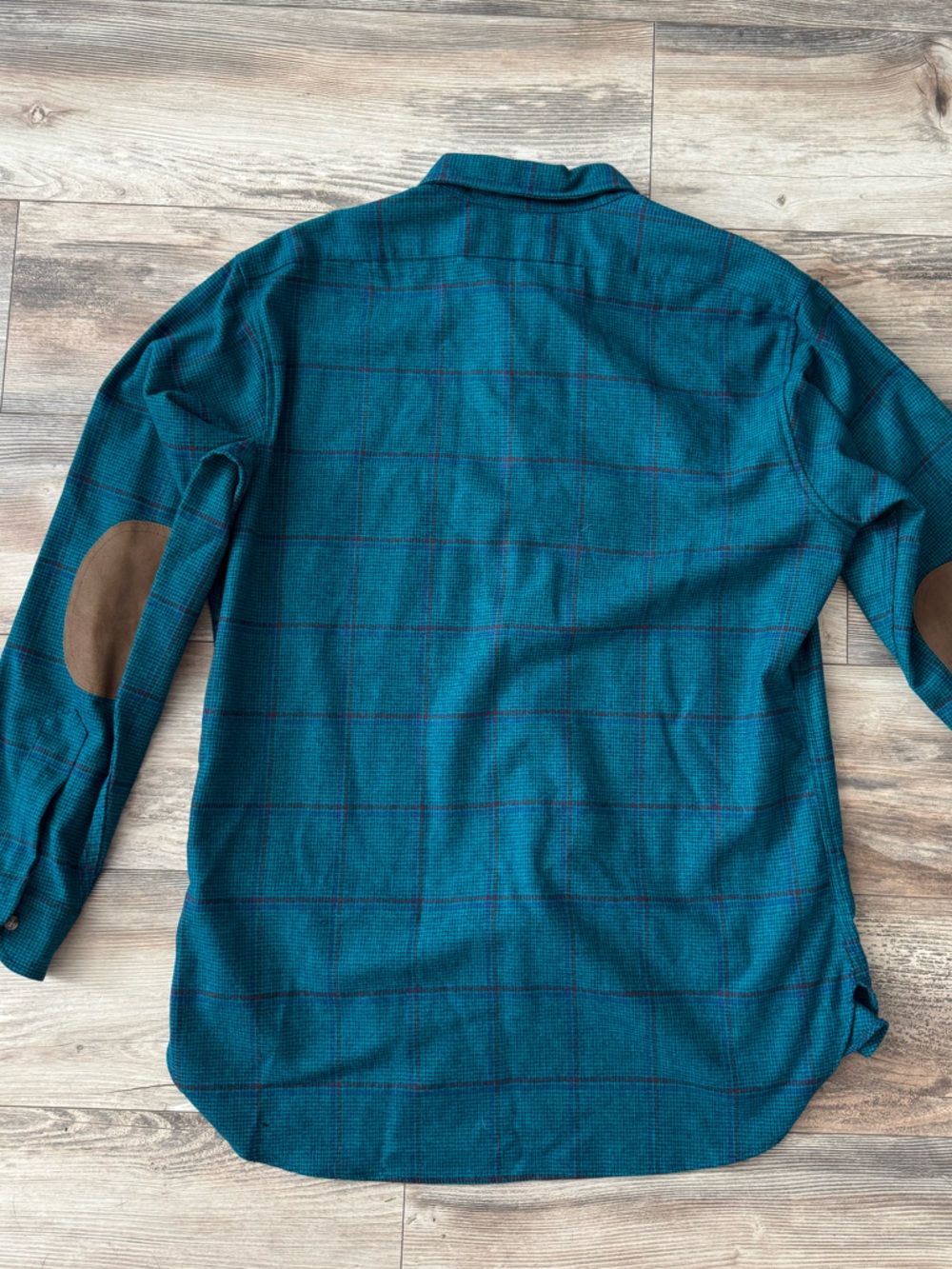 Vintage Pendleton 100% Wool Turquoise Plaid Flannel Board Lodge Shirt Large - Picture 6 of 8